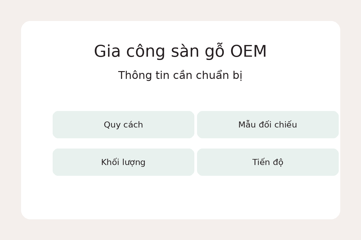 Gia công sàn gỗ thương hiệu riêng (OEM): quy trình và thông tin cần chuẩn bị