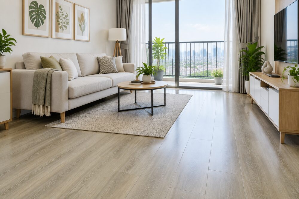 Sàn gỗ cốt xanh chịu ẩm cho phòng khách